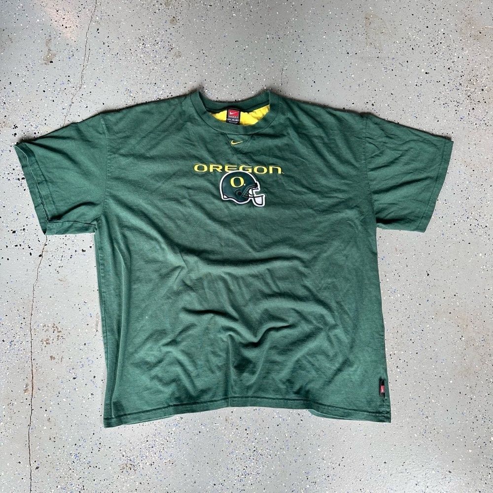 Vtg Nike Oregon Ducks Mens XXL Dark Green Football Tee Center Swoosh 90s
